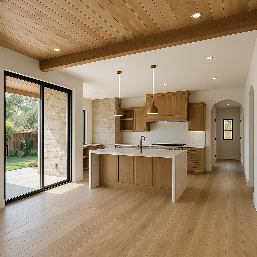 Luxury kitchen remodel in a historic Pasadena home with Calacatta marble island, brass accents, and Wolf appliances.