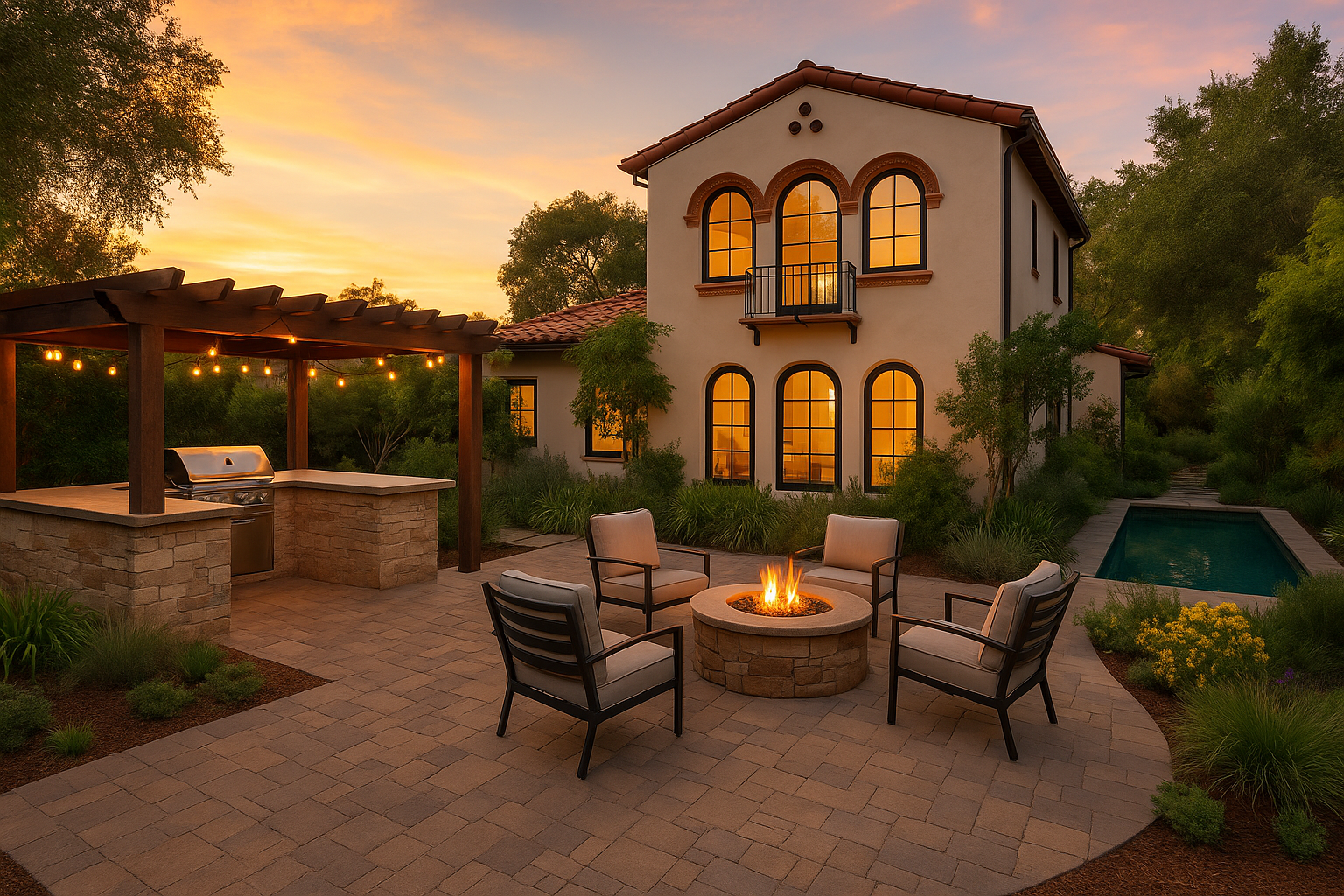 Second-story addition in Spanish Revival style in Pasadena, California.