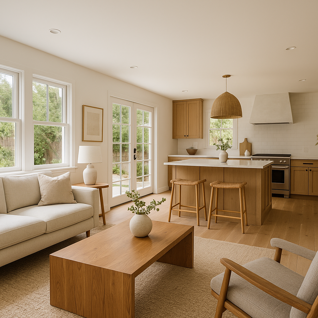Exterior view of a second-story addition in San Jose featuring cedar siding and panoramic windows.