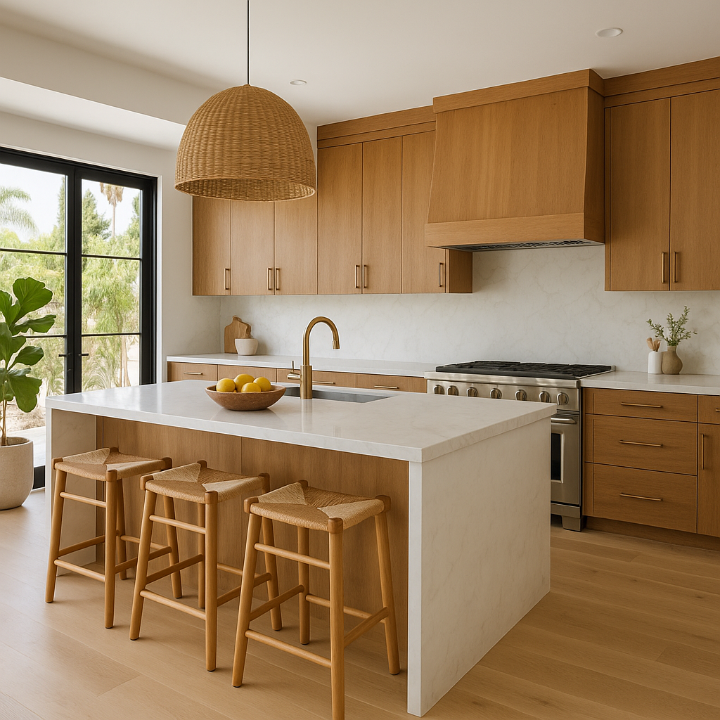 Mid-demolition kitchen in a 1950s Los Angeles home during a remodeling project.