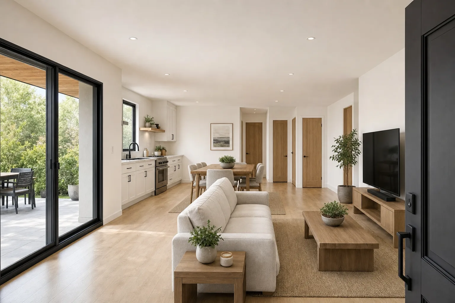 The 1000, kitchen & living (design concept rendering)