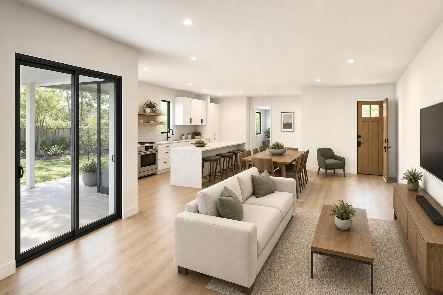 The 1200, kitchen & living (design concept rendering)