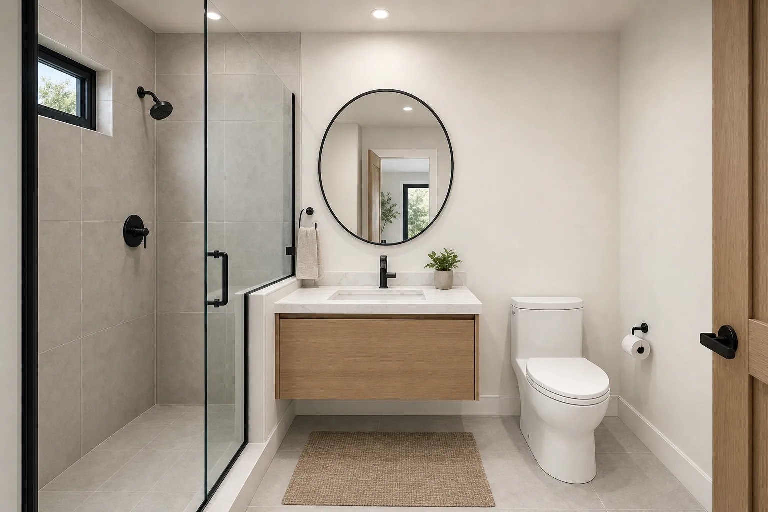 Garage Conversion, bathroom (design concept rendering)