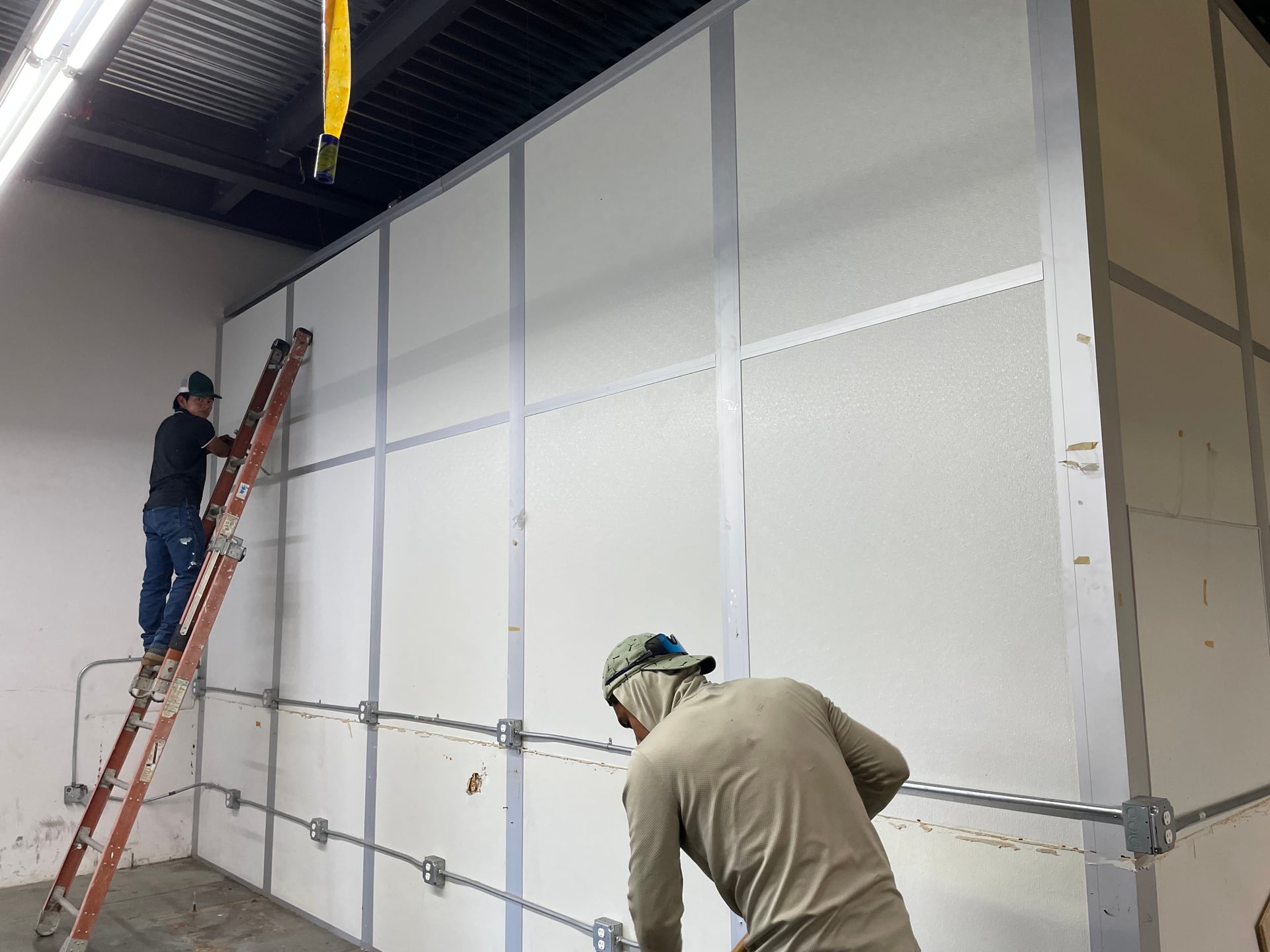 From beginning to end commercial space in Hawthorne factory, they doing such for colleges had to build a new common area for his workers with new kitchen, a new 3000 ft.² of Office. We did almost 4000 ft.² of flooring, paint the entire offices, renovate, bathrooms, and more. The client is super happy because of her workers have a new nice space to have lunch and hang out we also upgraded the entire communication system with the machines on the floor, which was super sophisticated low-voltage project