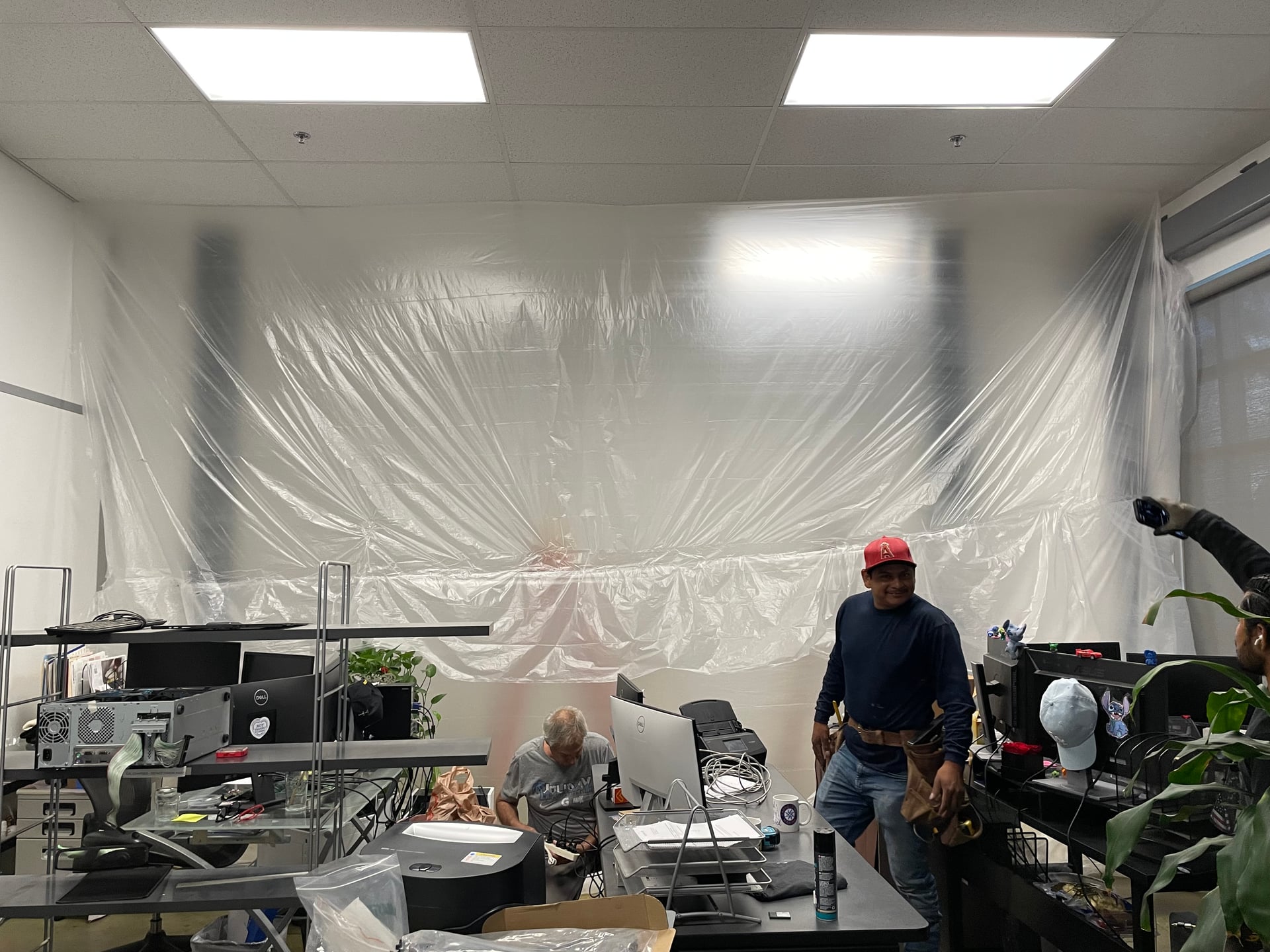 From beginning to end commercial space in Hawthorne factory, they doing such for colleges had to build a new common area for his workers with new kitchen, a new 3000 ft.² of Office. We did almost 4000 ft.² of flooring, paint the entire offices, renovate, bathrooms, and more. The client is super happy because of her workers have a new nice space to have lunch and hang out we also upgraded the entire communication system with the machines on the floor, which was super sophisticated low-voltage project